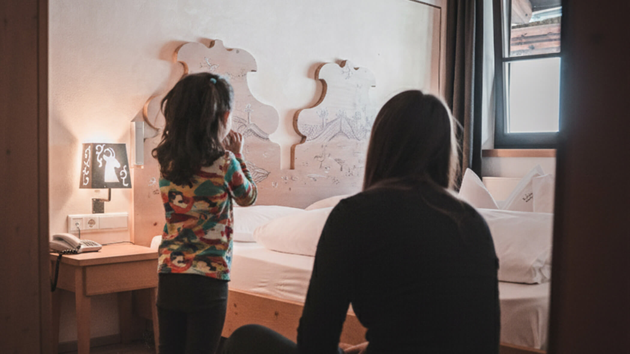 Child with mother in room