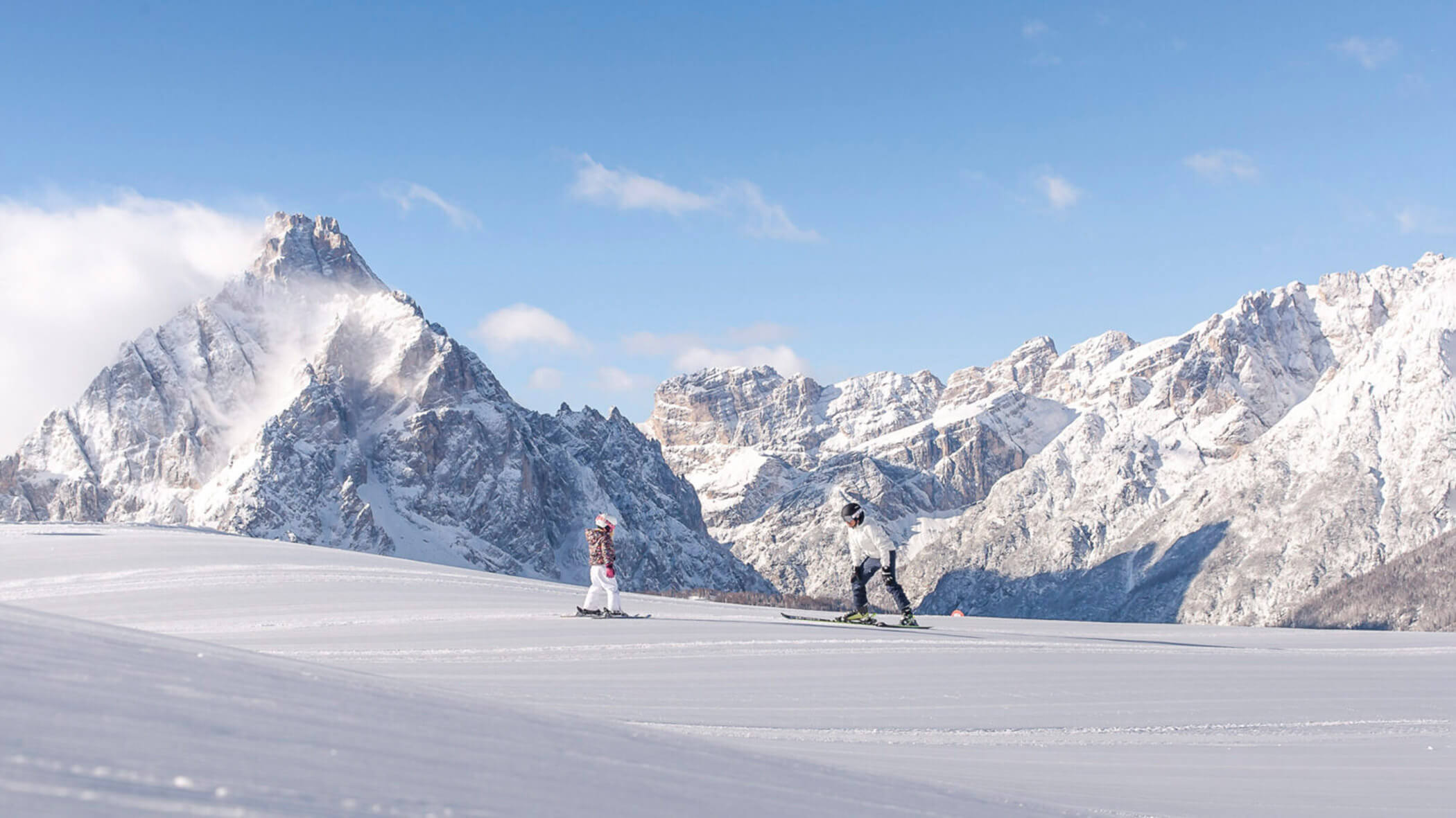 Skiing on the Monte Elmo