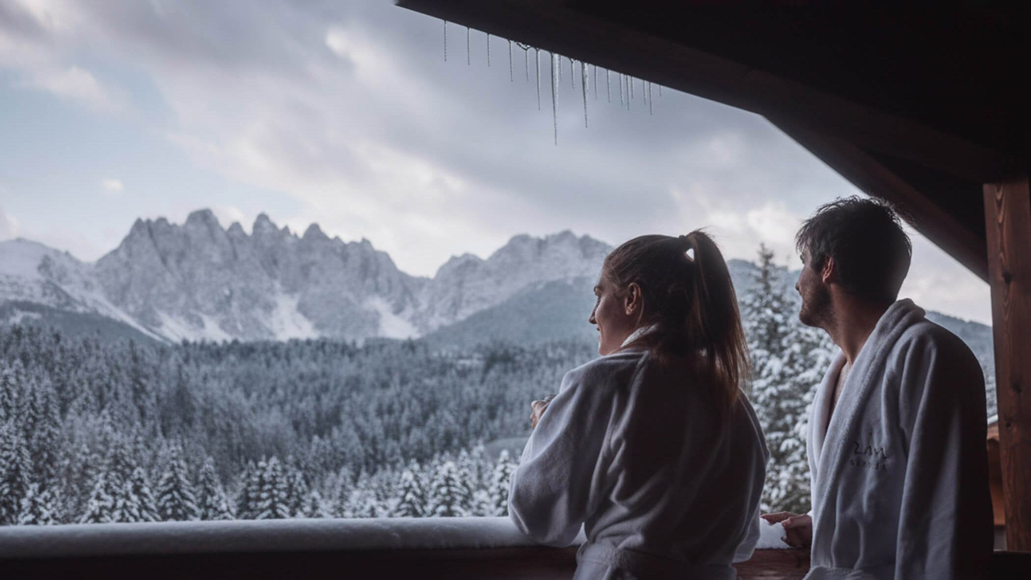 Couple enjoying the view from the balcony