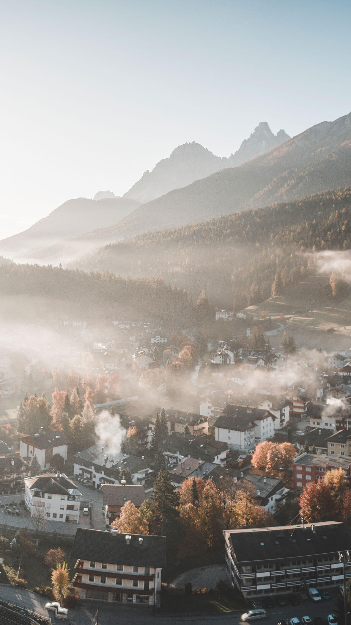 Drohnenaufnahme von Innichen